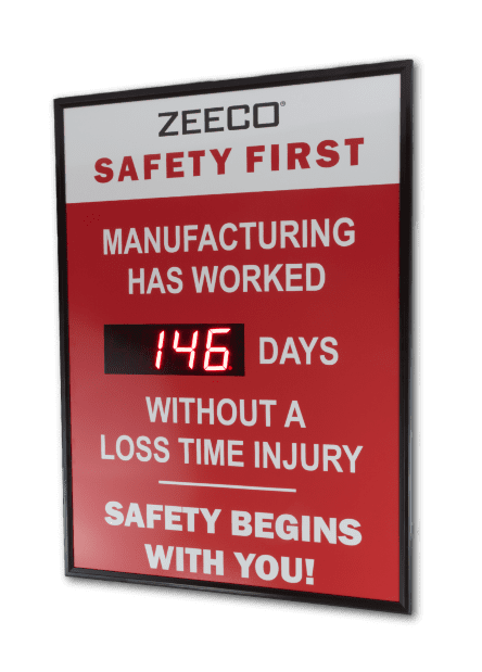 Zeeco Safety First Accident Sign