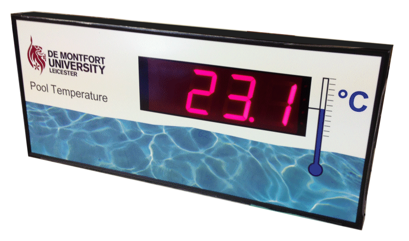 temperature pool display, temperature displays, digital temperature display